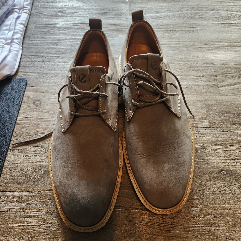 Ecco Men's St.1 Hybrid Taupe Nubuck Oxfords